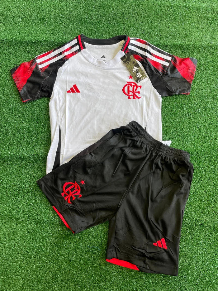 Kit Infantil Flamego 2025 – Versão Tailandesa Premium (Camisa + Short) Raccoonstore
