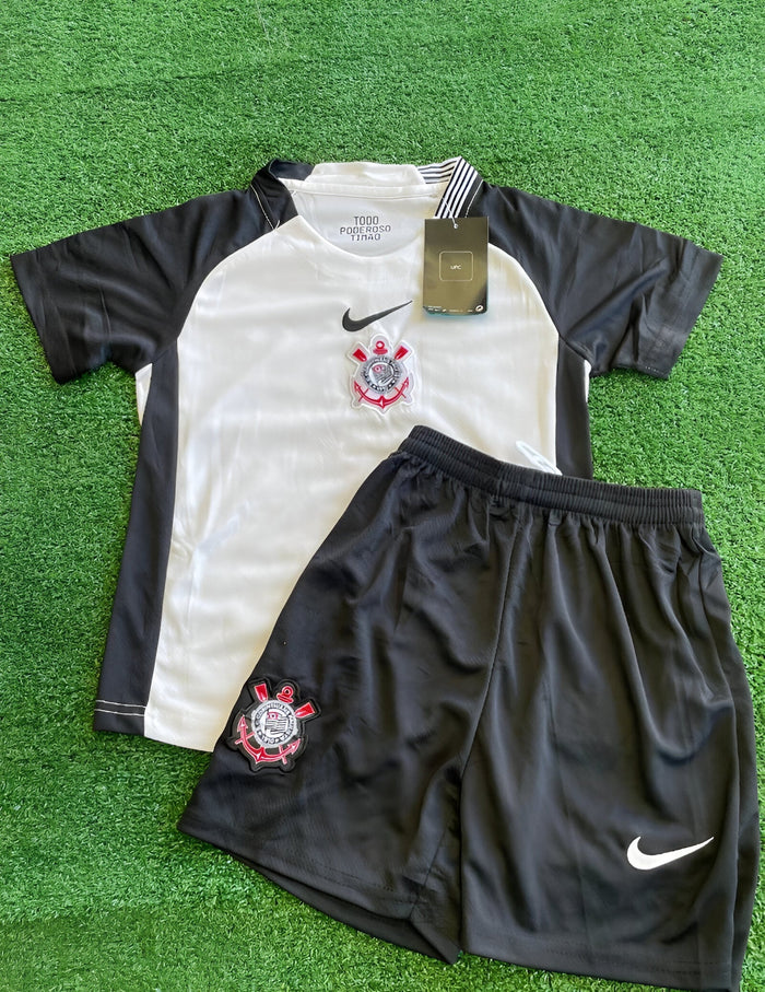 Kit Infantil Corinthians – Versão Tailandesa Premium (Camisa + Short) Raccoonstore