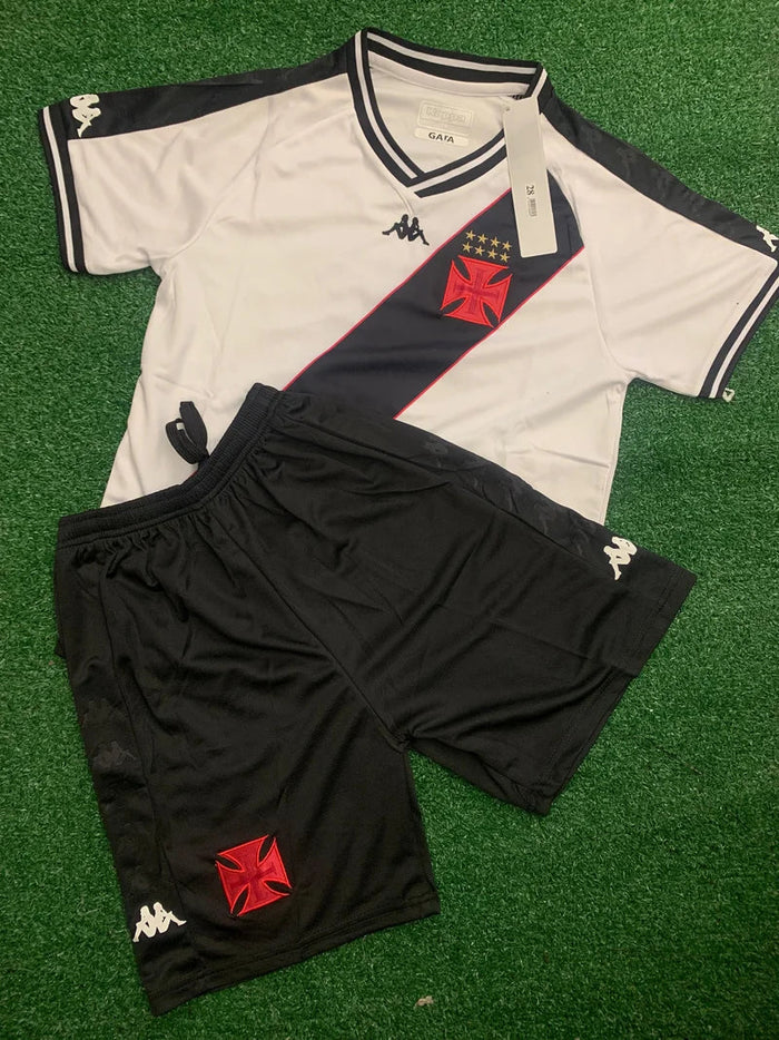 Kit Infantil Vasco branca 2024– Versão Tailandesa Premium (Camisa + Short) Raccoonstore