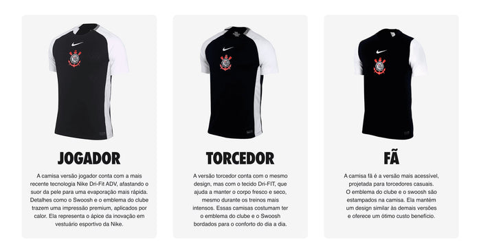 Manto Corinthians Preto 2025 - versão torcedor Raccoonstore